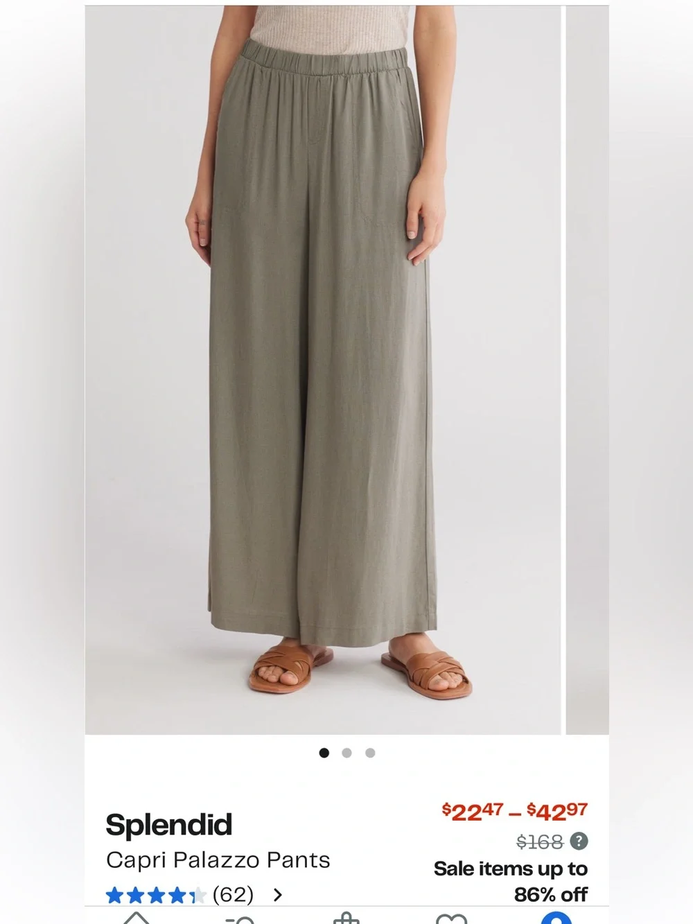 Splendid Capri Palazzo Pants NWT
